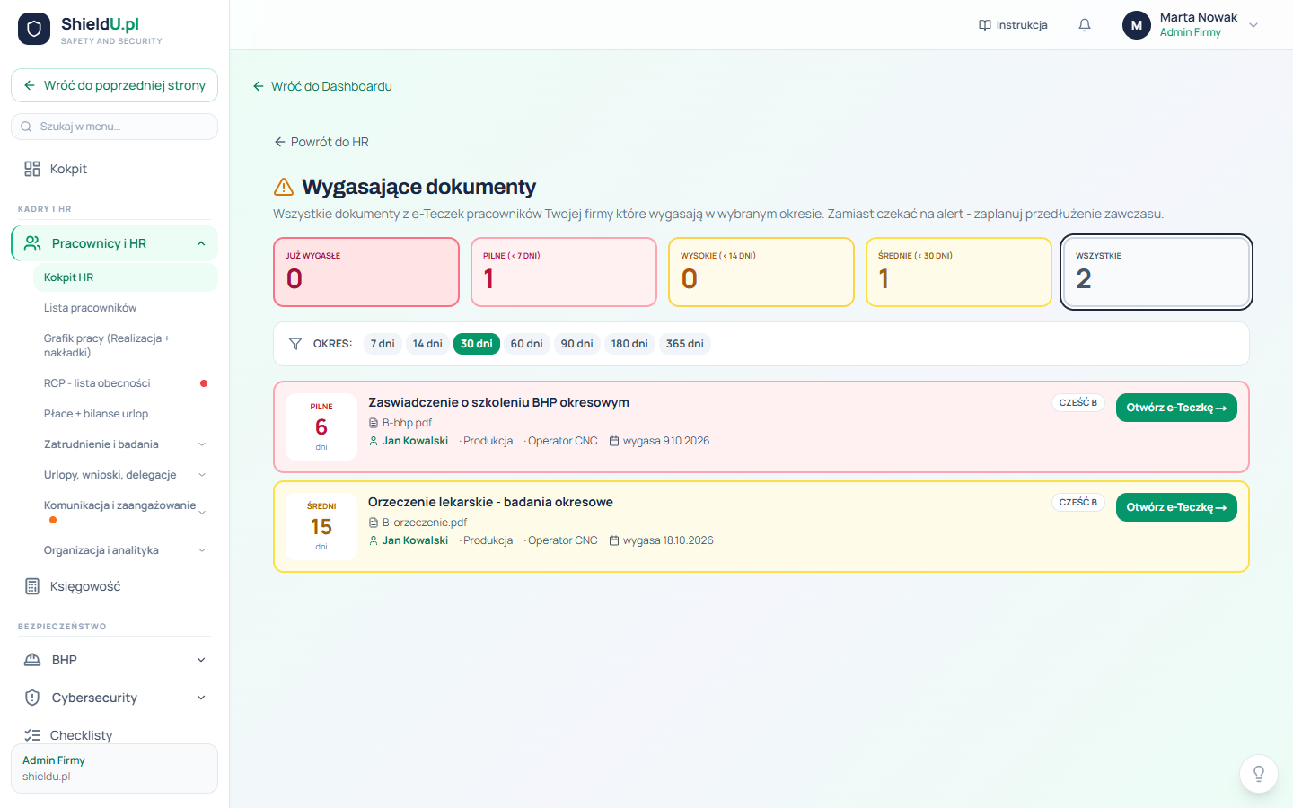 Dokumenty wygasające