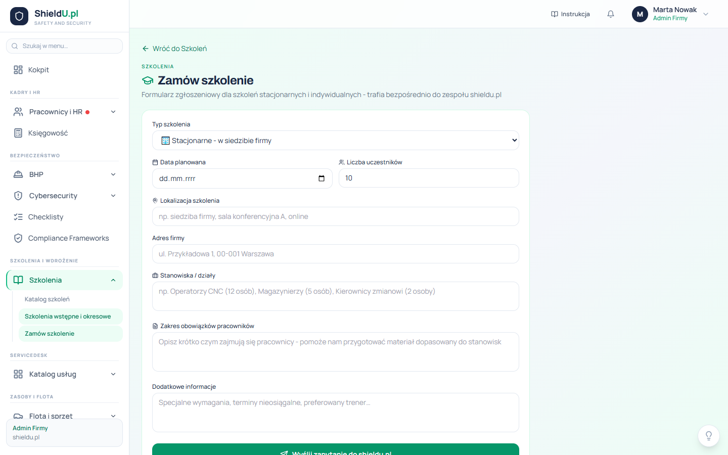 Zamów szkolenie